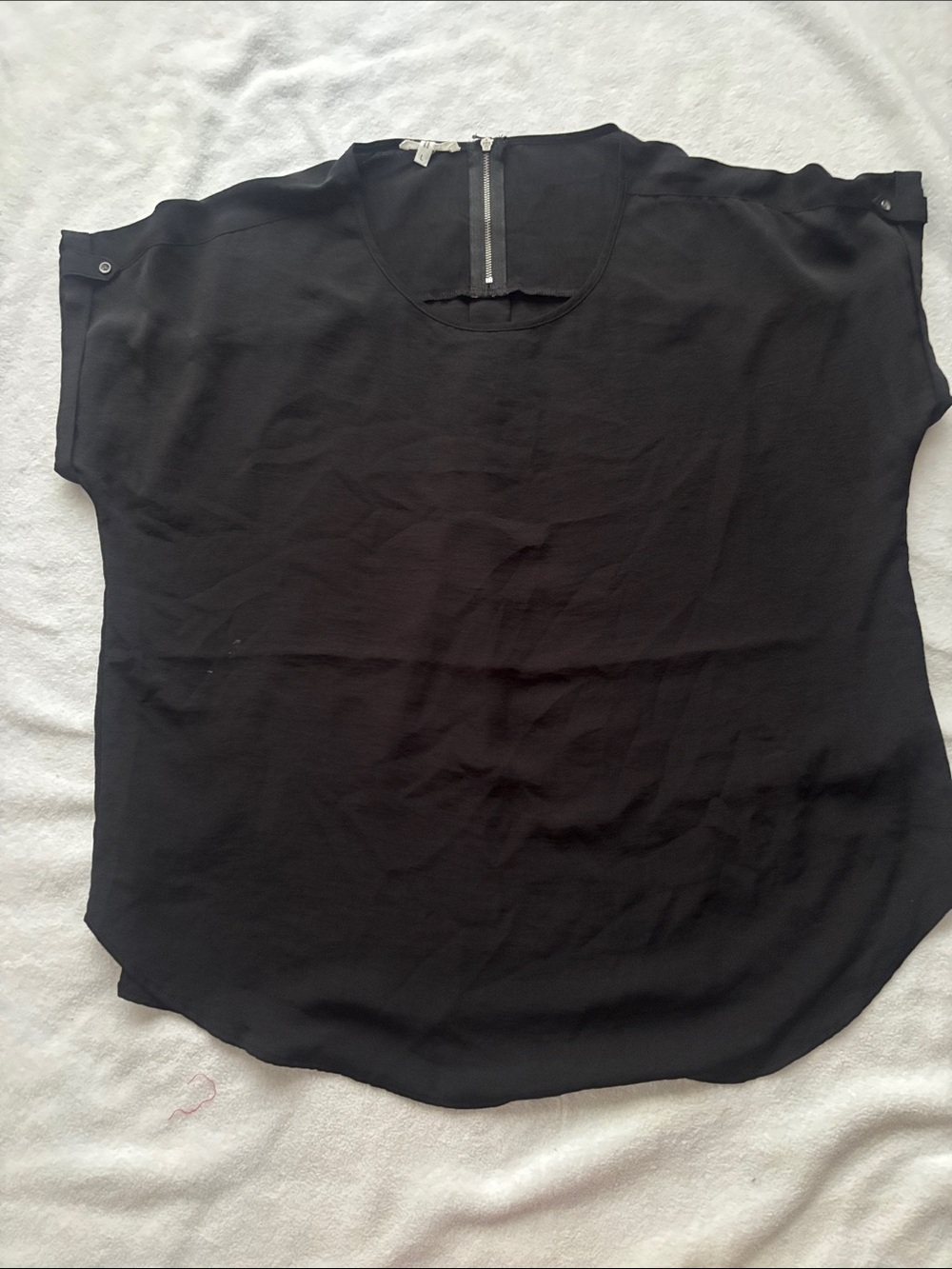 Maurices Black Short Sleeve Round Neck Blouse